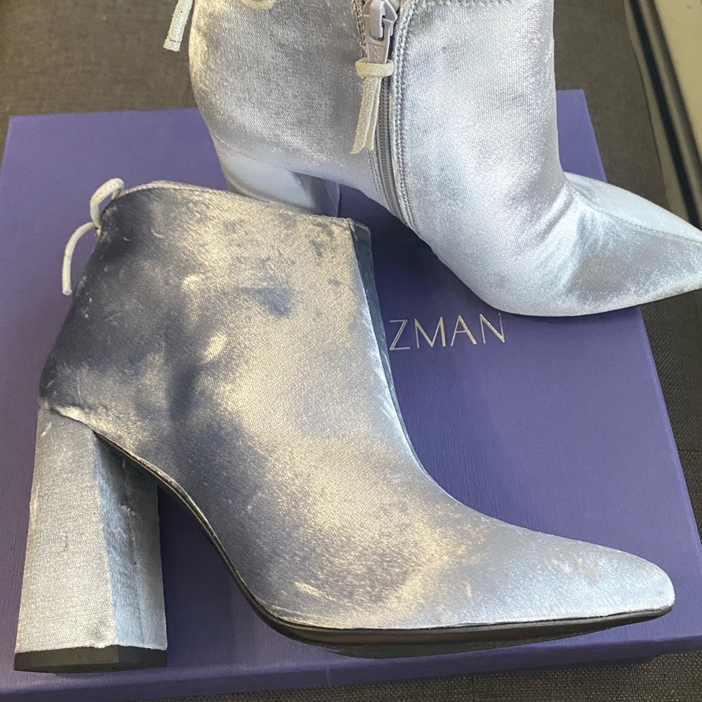 Stuart Weizmann steel pane velvet boots